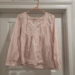 Lucky Brand Light Pink Striped Blouse